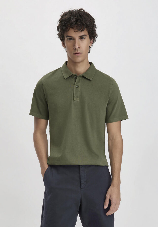 hessnatur Herren Polo Regular aus Bio-Baumwolle - grün - Größe 54