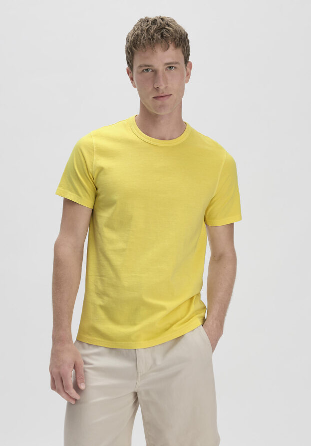 hessnatur Herren Shirt Regular aus Bio-Baumwolle - gelb - Größe 48