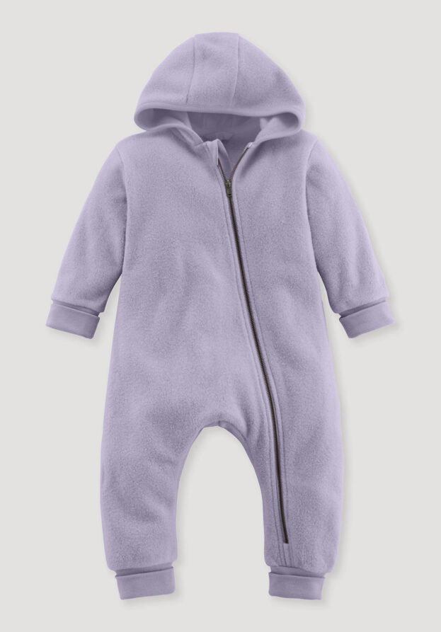 hessnatur Baby Softfleece Overall Regular aus Bio-Baumwolle - lila - Größe 86/92