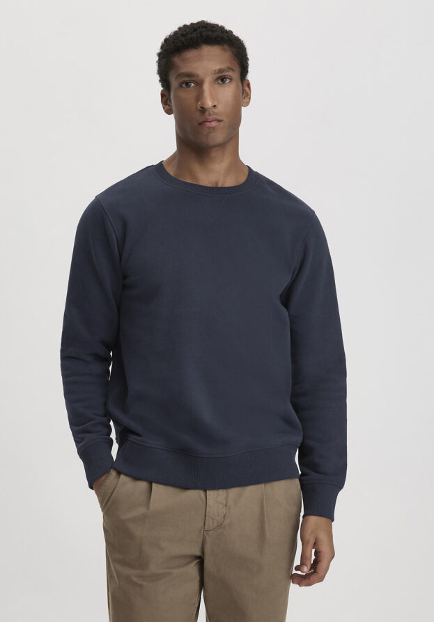 hessnatur Herren Sweatshirt Regular aus Bio-Baumwolle - blau - Größe 56