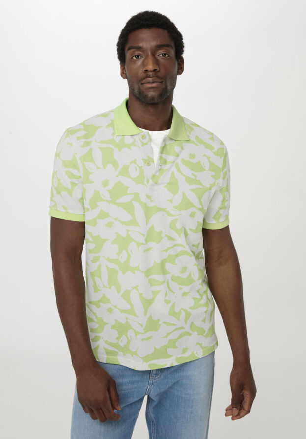 hessnatur Herren Zwirn Polo Shirt Regular aus Bio-Baumwolle - grün - Größe 52