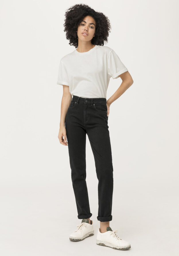 hessnatur Damen Coreva™Jeans LINN High Rise Slim aus Bio-Denim - schwarz - Größe 27/32