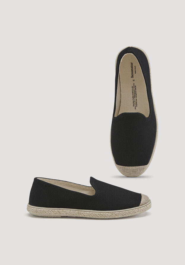 hessnatur Damen Espadrilles mit Bio-Baumwolle - schwarz - Größe 40