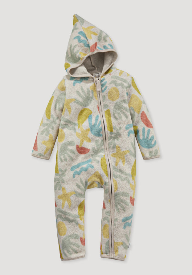 hessnatur Baby Fleece Overall Regular aus Bio-Baumwolle - grün - Größe 74/80