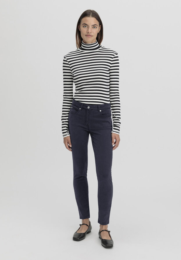 hessnatur Damen Hose Five Pocket Skinny aus TENCEL™ Lyocell mit Bio-Baumwolle - blau - Größe 34
