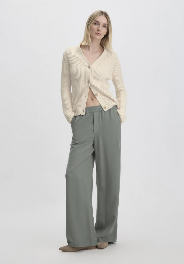 hessnatur Damen Hose Wide Leg Relaxed aus TENCEL™ Lyocell - grün - Größe 40