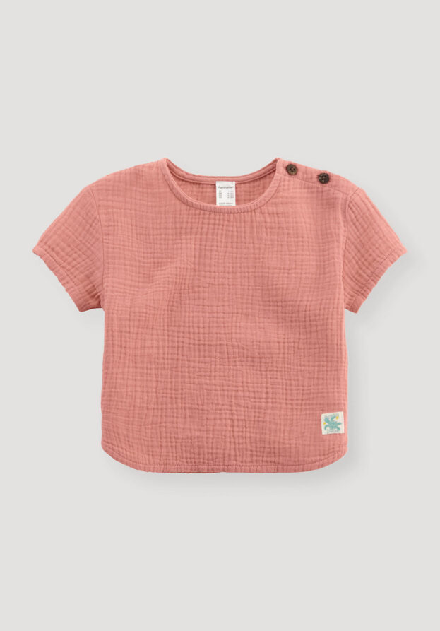 hessnatur Baby Musselin Shirt Regular aus Bio-Baumwolle - rosa - Größe 74/80