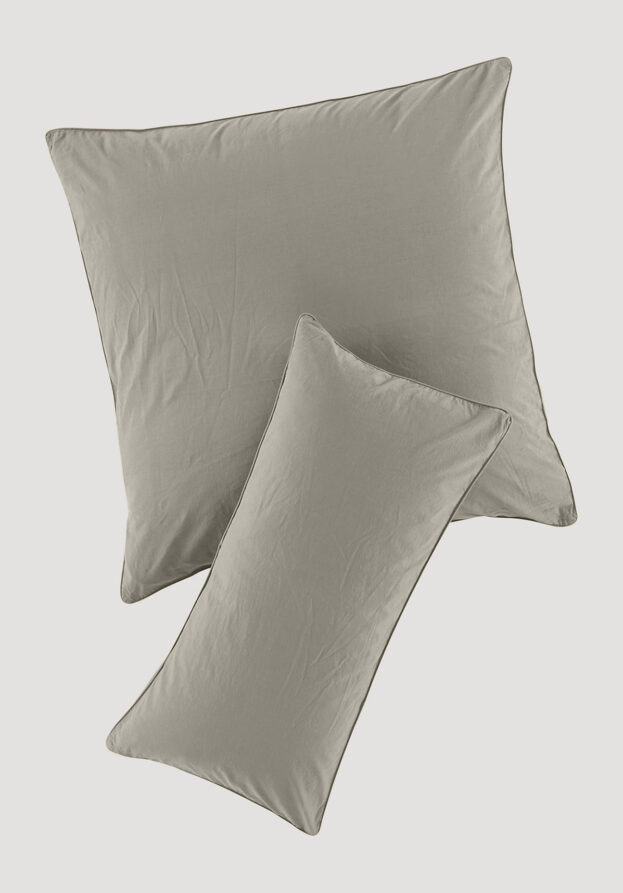 hessnatur Perkal Kissenbezug aus Bio-Baumwolle - beige - Größe 40x40 cm