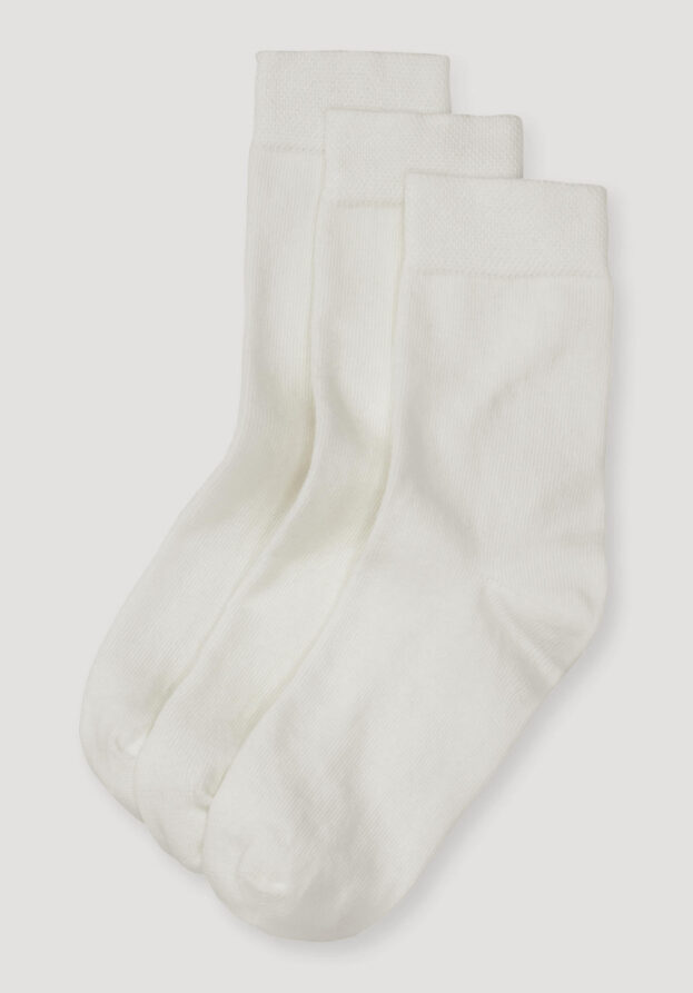 hessnatur Kinder  Socken im 3er- Pack aus Bio-Baumwolle - weiß - Größe 27-30