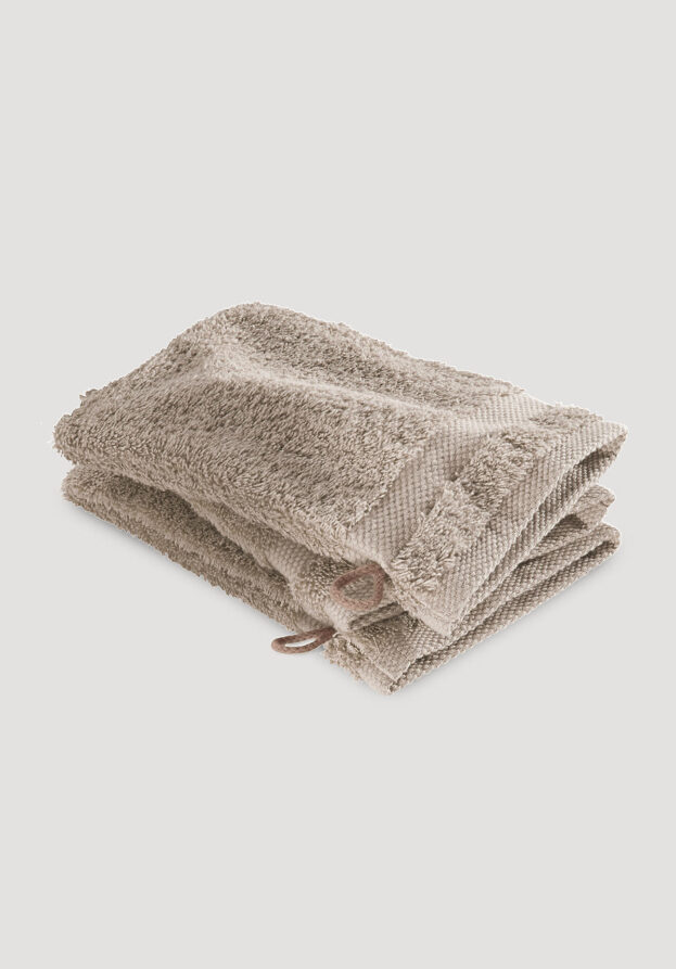 hessnatur Waschhandschuh im 3er-Pack aus Bio-Baumwolle - beige - Größe 15x20 cm
