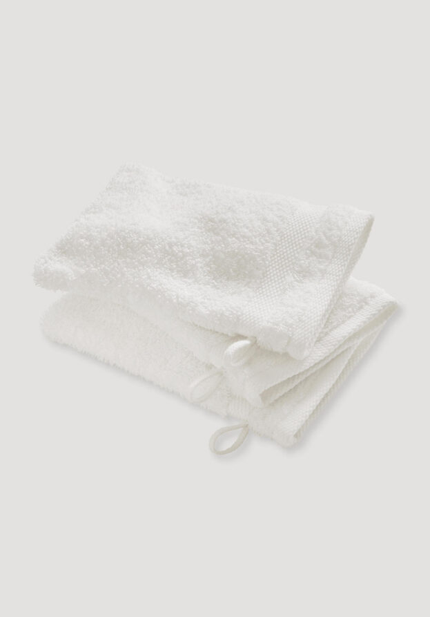 hessnatur Waschhandschuh im 3er-Pack aus Bio-Baumwolle - weiß - Größe 15x20 cm