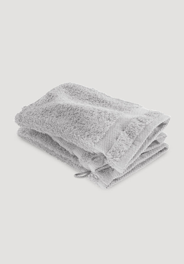 hessnatur Waschhandschuh im 3er-Pack aus Bio-Baumwolle - grau - Größe 15x20 cm