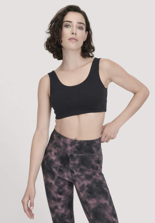 hessnatur Loungewear Bustier Fitted ACTIVE LIGHT aus Bio-Baumwolle - schwarz - Größe 34
