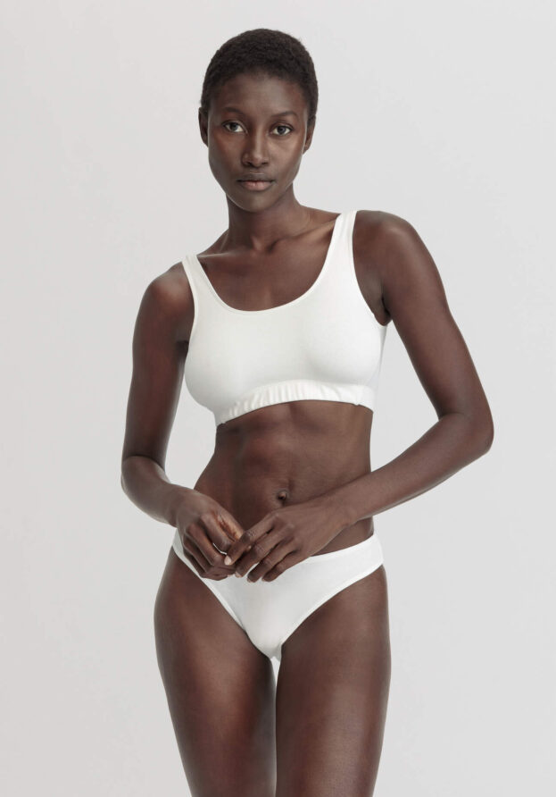 hessnatur Damen Bustier Softbund COTTON FEEL aus Bio-Baumwolle - weiß - Größe 34
