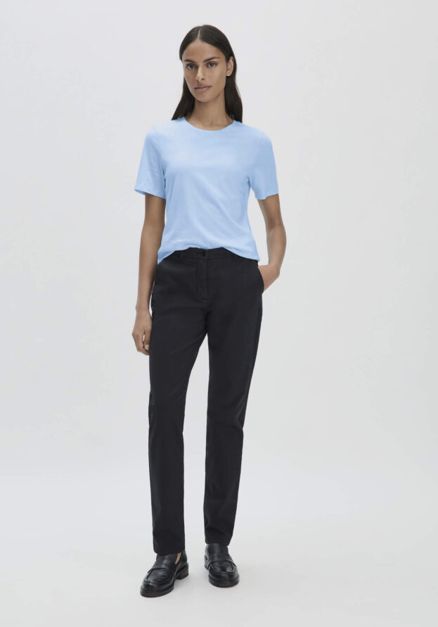 hessnatur Damen Chino Straight Leg Regular aus Bio-Baumwolle - schwarz - Größe 34
