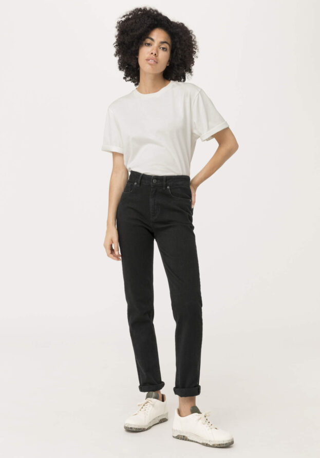 hessnatur Damen Coreva™Jeans LINN High Rise Slim aus Bio-Denim - schwarz - Größe 26/30