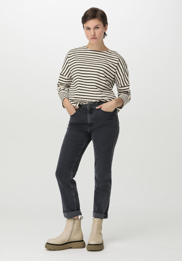 hessnatur Damen Coreva™ Jeans BEA High Rise Straight aus Bio-Denim - schwarz - Größe 31/30