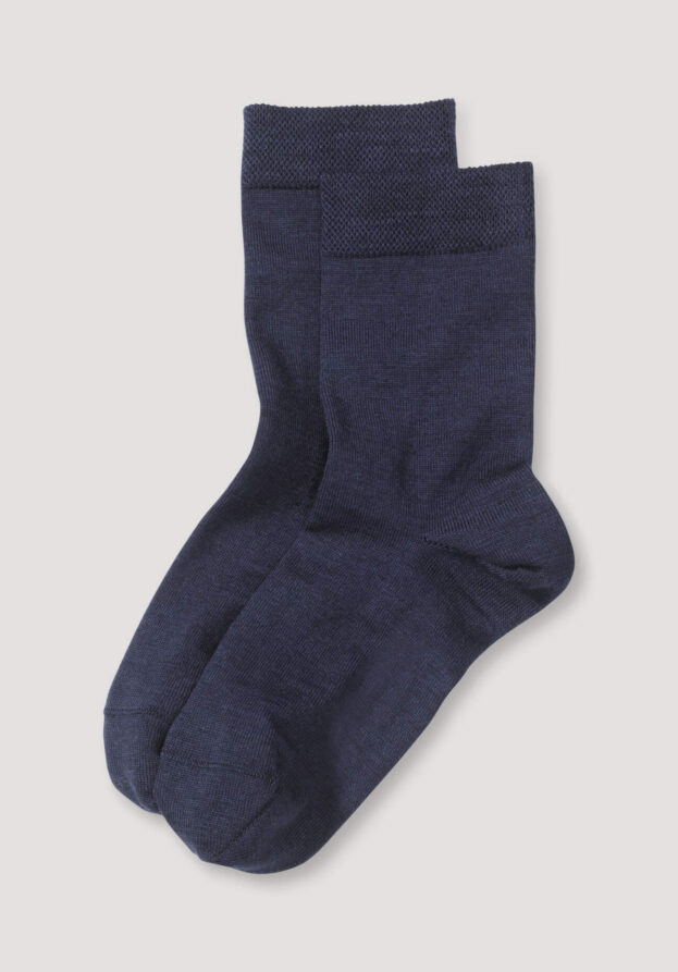 hessnatur Damen Merino-Socken im 2er-Pack aus Bio-Merinowolle mit Bio-Baumwolle - blau - Größe 41-43