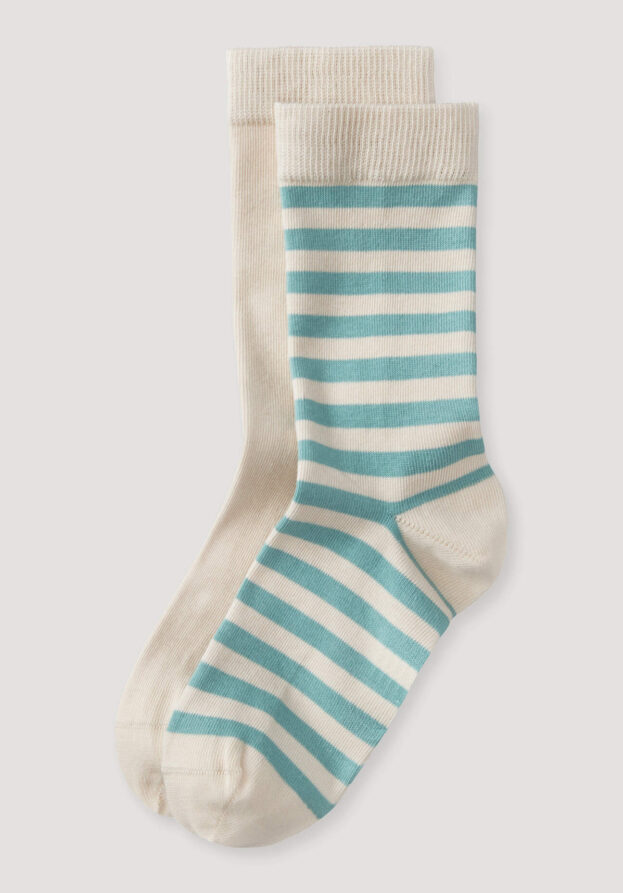 hessnatur Damen-Socken im 2er-Pack aus Bio-Baumwolle - grün - Größe 35-37