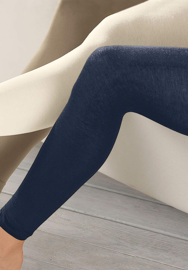 hessnatur Feinstrumpf-Leggings aus Bio-Baumwolle - blau - Größe 48/50