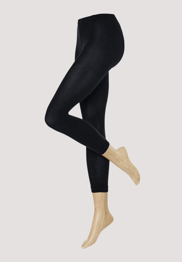 hessnatur Feinstrumpf-Leggings aus Bio-Baumwolle - schwarz - Größe 40/42