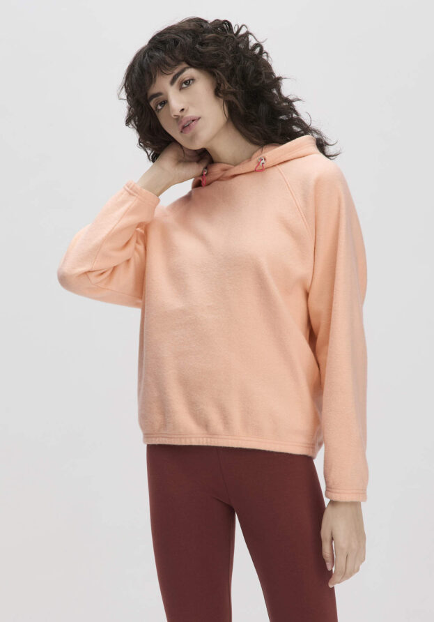 hessnatur Loungewear Fleece Hoodie Oversized ACTIVE COMFORT aus Bio-Baumwolle - orange - Größe S