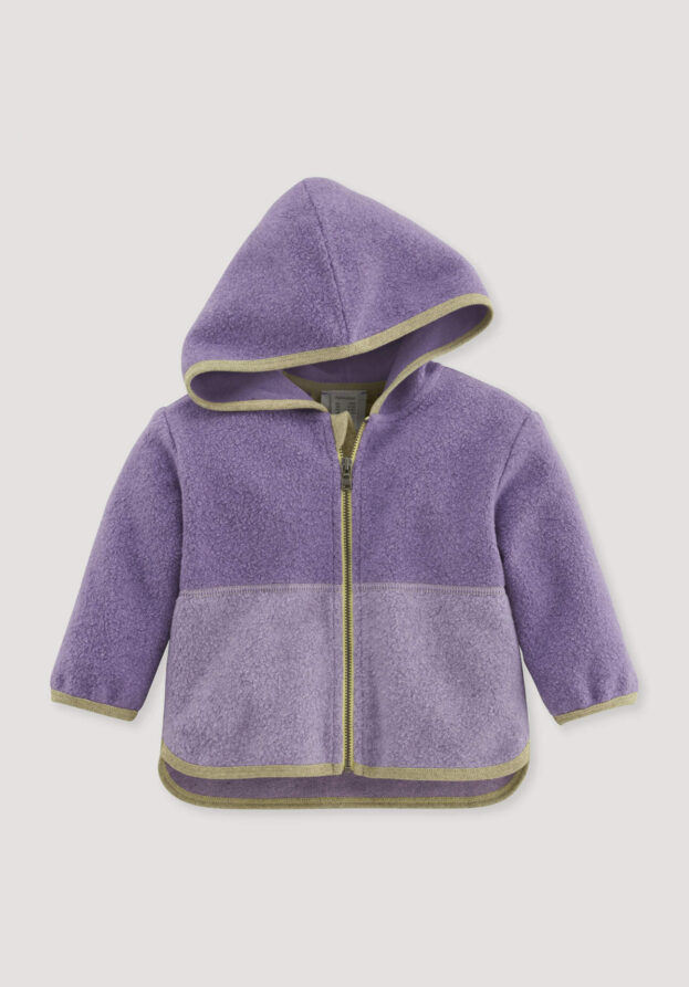 hessnatur Baby Fleece Jacke Regular BETTER RECYCLING - lila - Größe 74/80