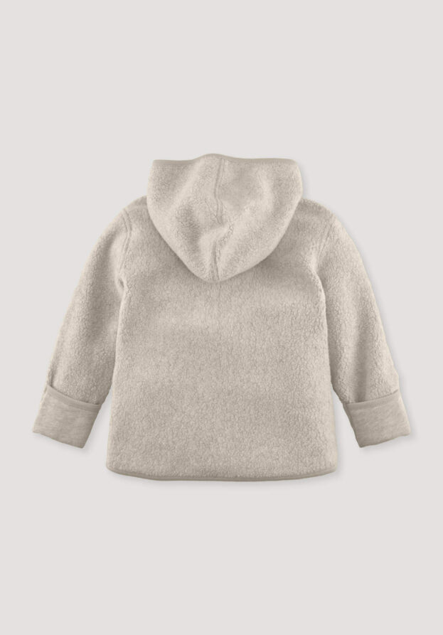 hessnatur Baby Fleece Jacke Regular aus Bio-Baumwolle - beige - Größe 86/92