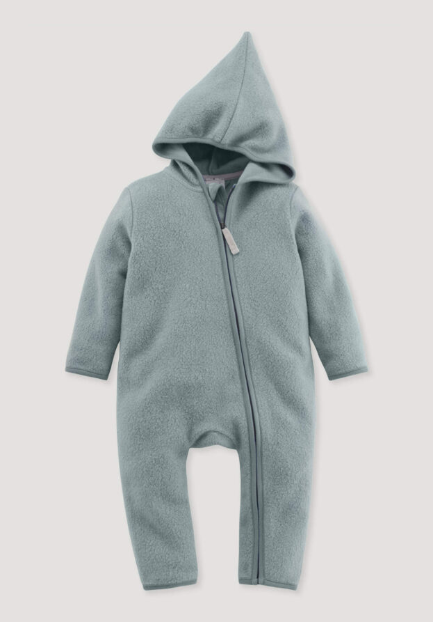 hessnatur Baby Fleece Overall Regular aus Bio-Baumwolle - grün - Größe 86/92