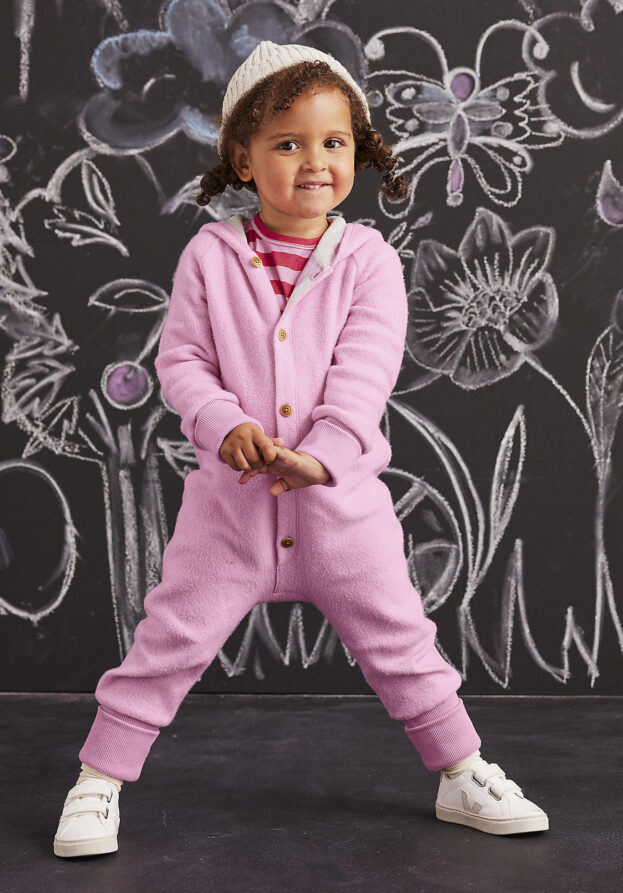 hessnatur Baby Fleece Overall Regular aus Bio-Baumwolle - rosa - Größe 86/92