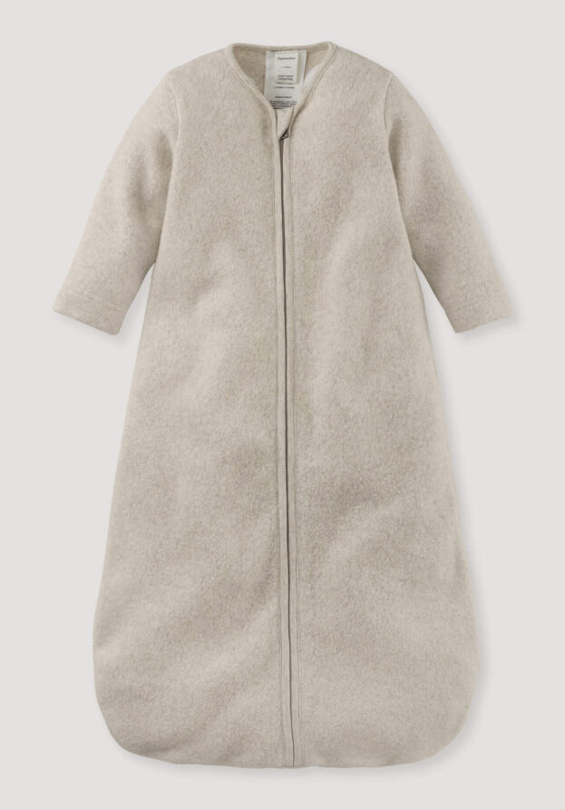 hessnatur Baby Fleece Schlafsack aus Bio-Baumwolle - beige - Größe 90 cm