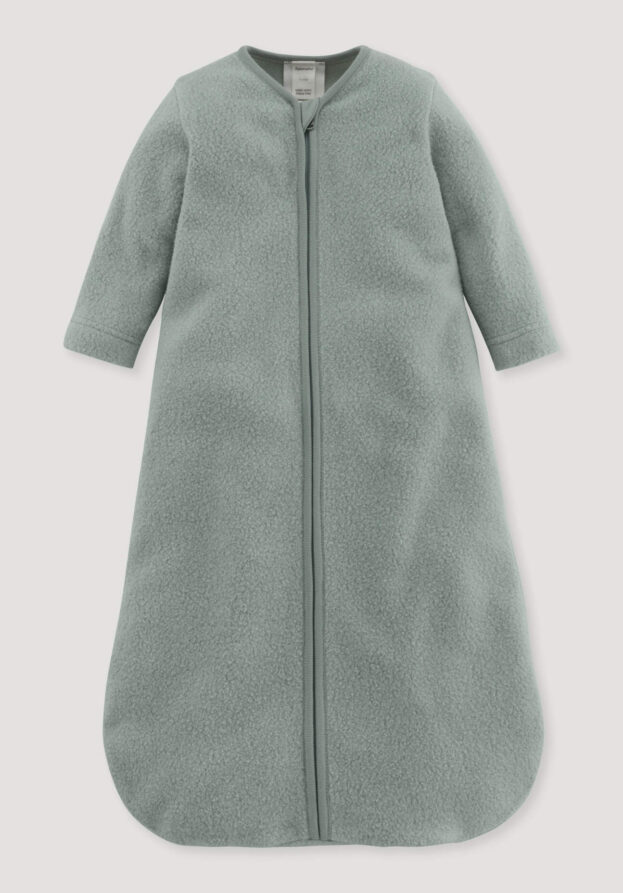 hessnatur Baby Fleece Schlafsack aus Bio-Baumwolle - grün - Größe 110 cm