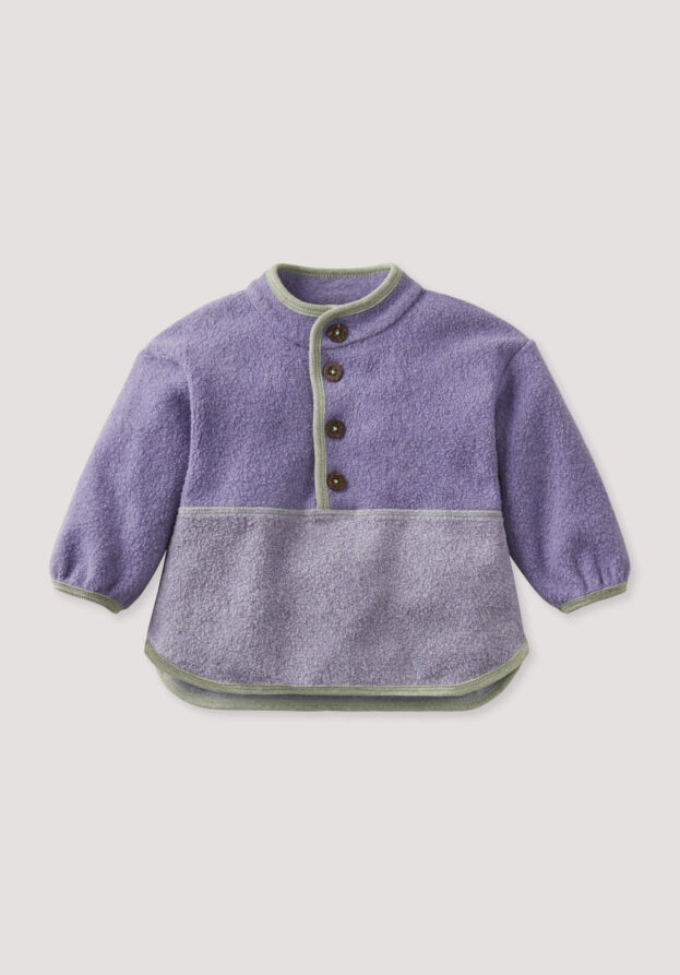 hessnatur Baby Fleece Sweater Relaxed BETTER RECYCLING aus Bio-Baumwolle - lila - Größe 86/92