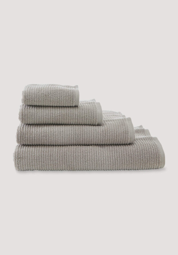 hessnatur Frottier Handtuch Rippstruktur aus Bio-Baumwolle - beige - Größe 70x140 cm