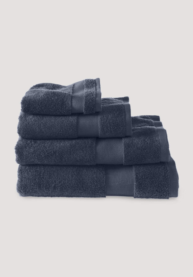 hessnatur Frottier Handtuch aus Bio-Baumwolle - blau - Größe 50x100 cm