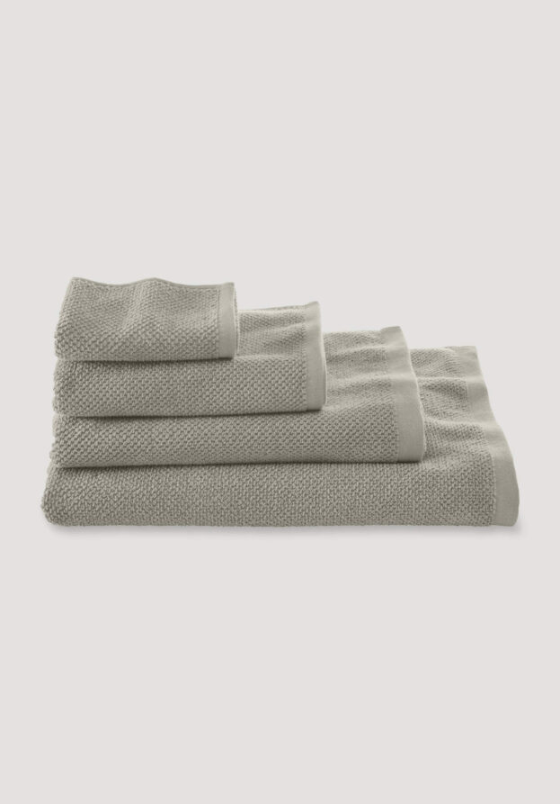 hessnatur Frottier-Handtuch mit Struktur aus Bio-Baumwolle - beige - Größe 50x100 cm