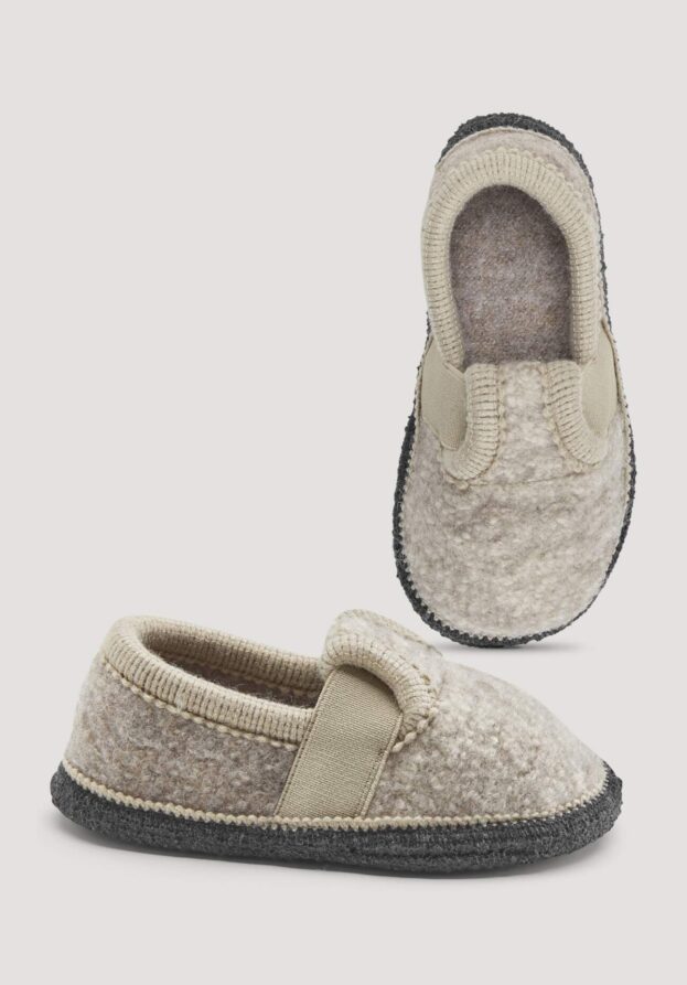 hessnatur Kinderschuhe Hausschuhe aus Schurwolle - beige - Größe 33