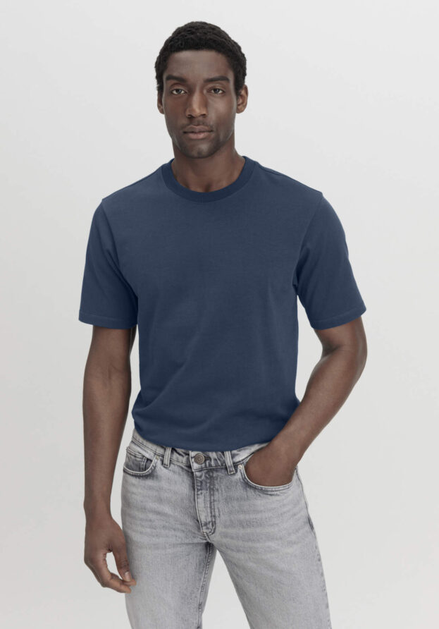 hessnatur Herren Heavy Shirt Relaxed aus Bio-Baumwolle - blau - Größe 52