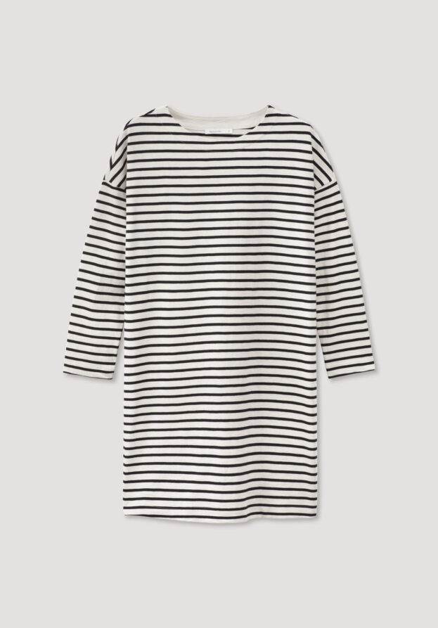 hessnatur Damen Heavy Slub Kleid Mini Oversize aus Bio-Baumwolle - schwarz - Größe 34