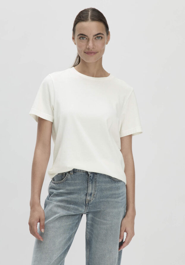 hessnatur Damen Heavy T-Shirt Relaxed aus Bio-Baumwolle - weiß - Größe 36