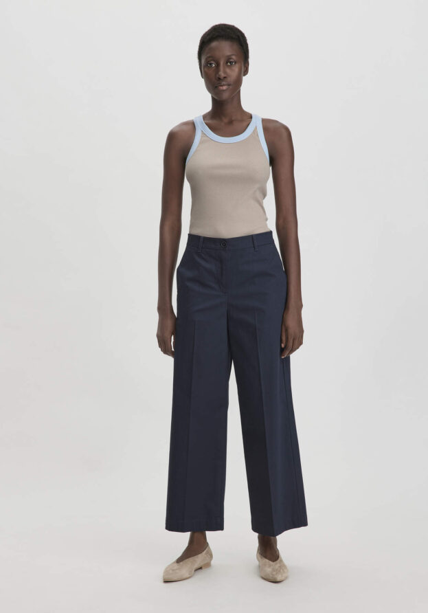 hessnatur Damen Hose Culotte Regular aus Bio-Baumwolle - blau - Größe 42
