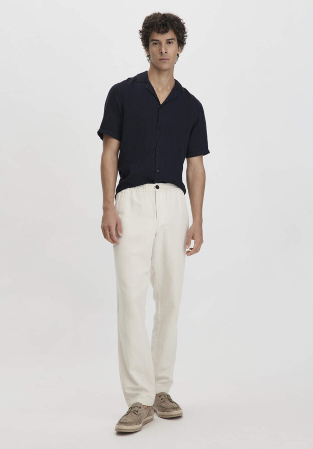 hessnatur Herren Hose ENEA Regular aus Bio-Baumwolle mit Leinen - beige - Größe 30/32