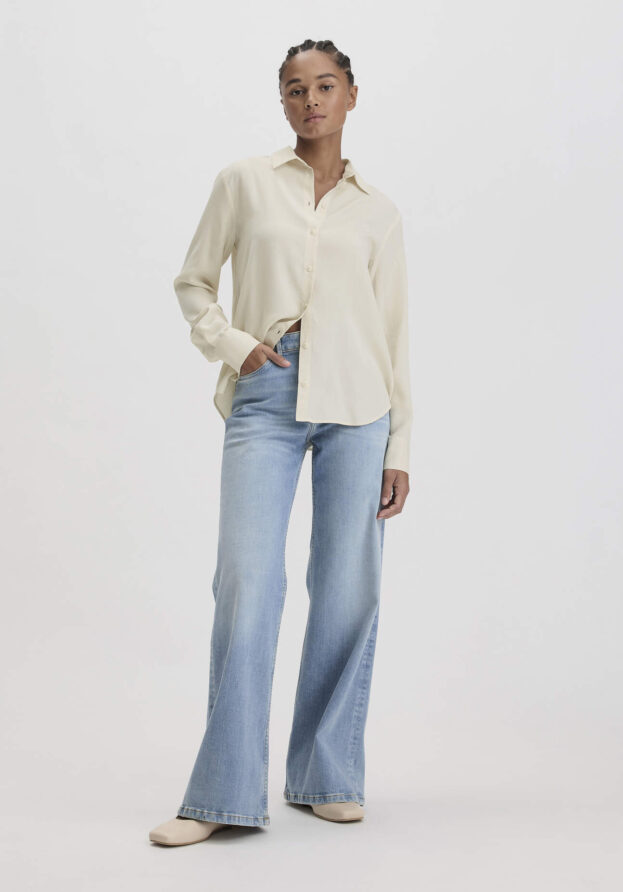 hessnatur Damen Jeans ALVA Wide Leg aus Bio-Denim - blau - Größe 26/32