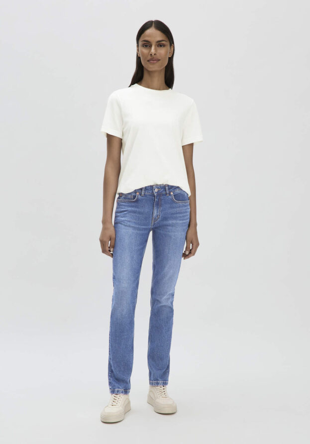 hessnatur Damen Jeans LEA Mid Rise Slim aus Bio-Denim - blau - Größe 27/30