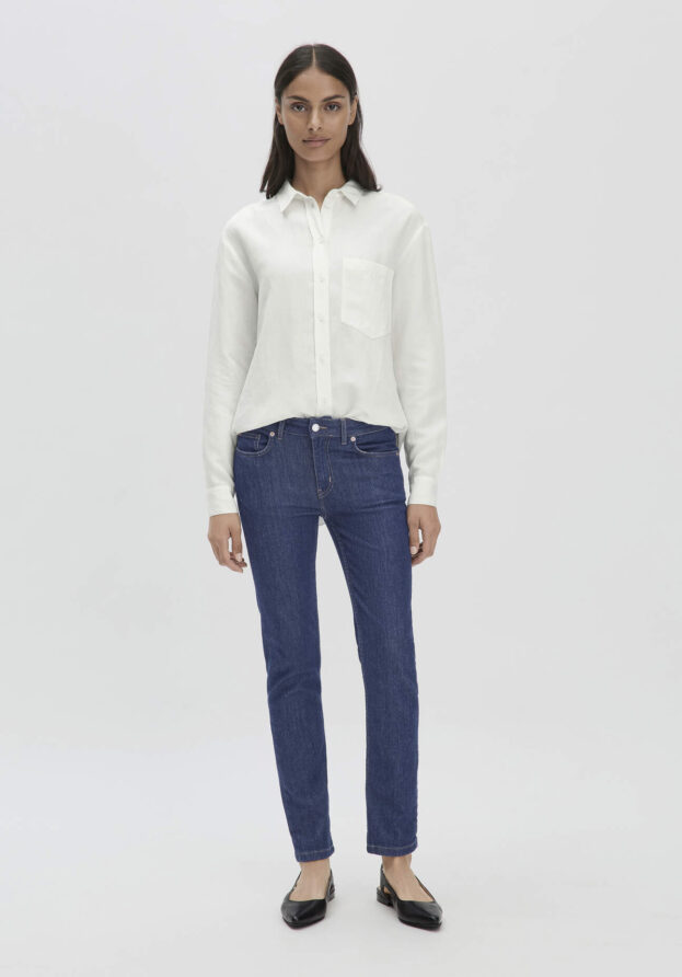 hessnatur Damen Jeans LEA Mid Rise Slim aus Bio-Denim - blau - Größe 28/32