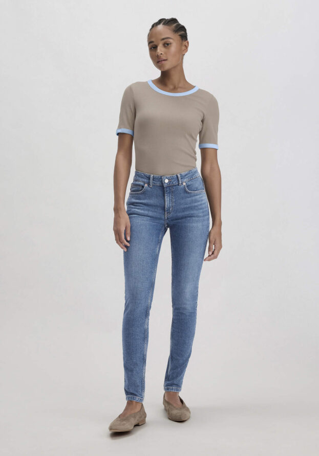 hessnatur Damen Jeans LINA Mid Rise Skinny aus Bio-Denim - blau - Größe 30/32
