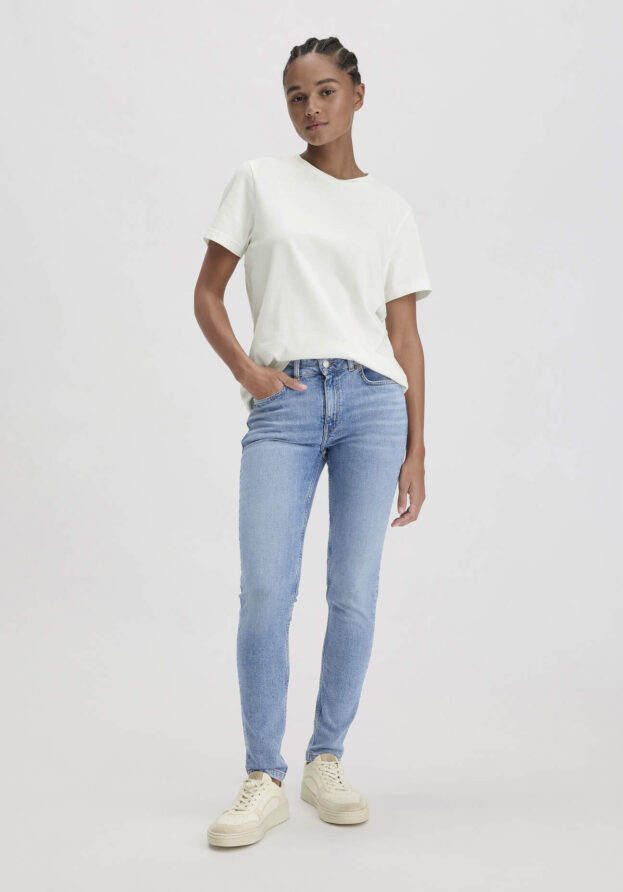 hessnatur Damen Jeans LINA Mid Rise Skinny aus Bio-Denim - blau - Größe 30/30