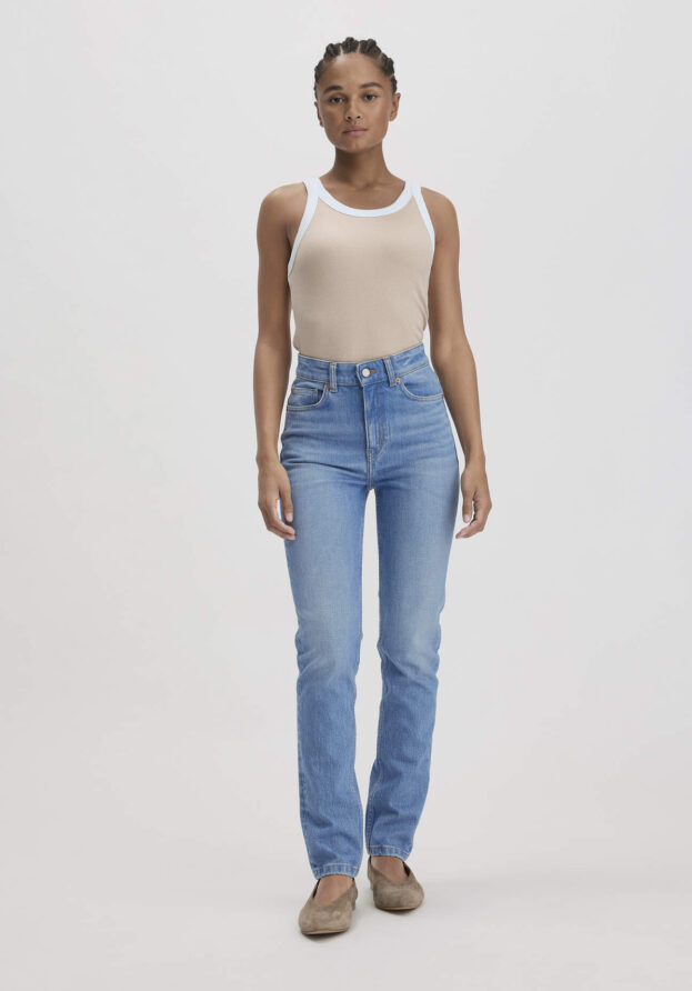 hessnatur Damen Jeans LINN Slim High Rise aus Bio-Denim - blau - Größe 26/30