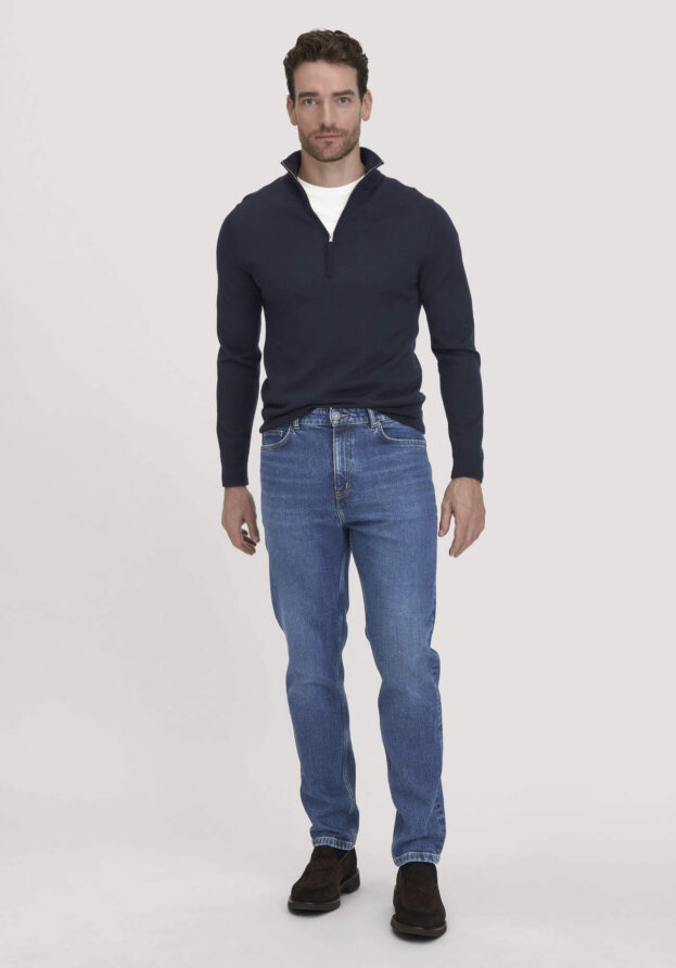 hessnatur Herren Jeans MADS Relaxed Tapered aus Bio-Denim - blau - Größe 34/34
