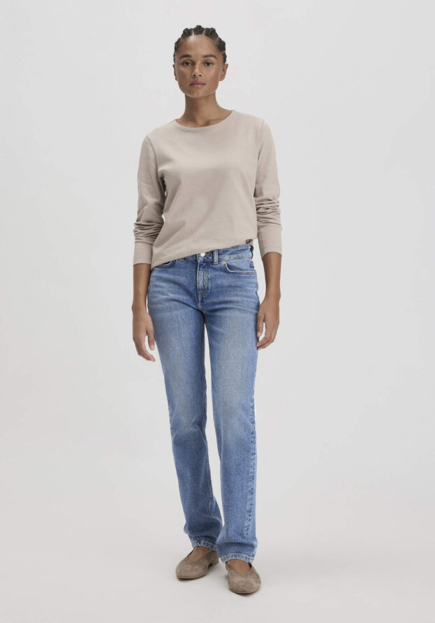 hessnatur Damen Jeans MARIE Mid Rise Straight aus Bio-Denim - blau - Größe 32/32
